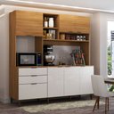 Ver imagem 4 de Cozinha Compacta Solaris 7 Portas 2 Gavetas Cinamomo/off White - Panorama Móveis