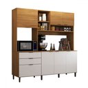 Ver imagem 1 de Cozinha Compacta Solaris 7 Portas 2 Gavetas Cinamomo/off White - Panorama Móveis
