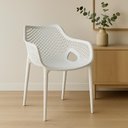 Ver imagem 2 de Kit 6 Cadeiras de Jantar Design Suits com Braços Empilhável em Polipropileno - Branco