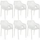 Ver imagem 1 de Kit 6 Cadeiras de Jantar Design Suits com Braços Empilhável em Polipropileno - Branco