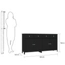 Ver imagem 3 de Aparador Buffet 4 Portas e 4 Gavetas 154cm Ditália