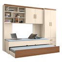 Ver imagem 1 de Quarto Infantil Modulado 4 Portas com Bicama Chiara Off White/carvalho - Phoenix