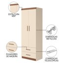 Ver imagem 6 de Quarto Infantil Modulado 4 Portas com Bicama Chiara Off White/carvalho - Phoenix
