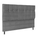 Ver imagem 2 de Cabeceira Casal Opala 144cm Fixação no Box Madeira Maciça Suede Cinza Jbe Móveis