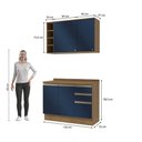 Ver imagem 4 de Armário de Cozinha Compacta Garrafeiro 100% Mdf 120cm Nogueira/azul Profundo Celeste Kappesberg