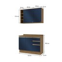 Ver imagem 3 de Armário de Cozinha Compacta Garrafeiro 100% Mdf 120cm Nogueira/azul Profundo Celeste Kappesberg