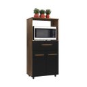 Ver imagem 2 de Armário Multiuso Luna 2 Porta 1 Gaveta com Espaço para Forno: Savana Preto