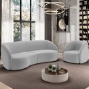 Ver imagem 2 de Sofá 4 Lugares para Sala Living Orgânico 318cm Eron M03 Veludo Cinza - Lyam Decor