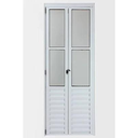 Ver imagem 1 de Porta Camarão Palheta com Vidros Lado Direito 210x80cm Branco Allo Esquadrias