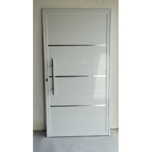 Porta de Alumínio Lambri Simples 210x70 C/ Puxador Completa