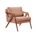 Ver imagem 2 de Conj. 1 Mona com 1 Puff Pés de Madeira Maciça Linho:terracota