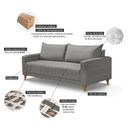 Ver imagem 5 de Sofá 218cm Linho Perfeito para Salas Elegantes e Contemporâneas Roma