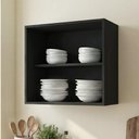 Ver imagem 3 de Armário de Cozinha Aéreo Nicho 60cm Pérola Z34 Preto - Mpozenato