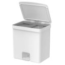 Ver imagem 1 de Lixeira Coleta Seletiva com Pedal para Cozinha 20L Trium Duplo Compartimento OU Branco Fosco