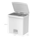 Ver imagem 3 de Lixeira Coleta Seletiva com Pedal para Cozinha 20L Trium Duplo Compartimento OU Branco Fosco