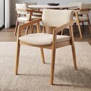 Ver imagem 3 de Cadeira para Sala de Jantar Estar Living Giorgia L02 Linho Palha - Lyam Decor
