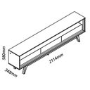 Ver imagem 5 de Rack para TV 2.2 Retrô com LED Requinte Naturale com Off White - Gelius Móveis