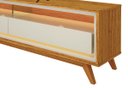 Ver imagem 4 de Rack para TV 2.2 Retrô com LED Requinte Naturale com Off White - Gelius Móveis