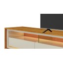 Ver imagem 3 de Rack para TV 2.2 Retrô com LED Requinte Naturale com Off White - Gelius Móveis