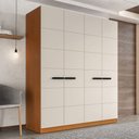 Ver imagem 1 de Guarda-roupa Casal Lisboa 4 Portas 4 Gavetas Freijó/creme - Politorno