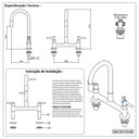 Ver imagem 7 de Torneira Para Cozinha Misturador De Mesa até 70º C 1/4 Volta Preto Fosco