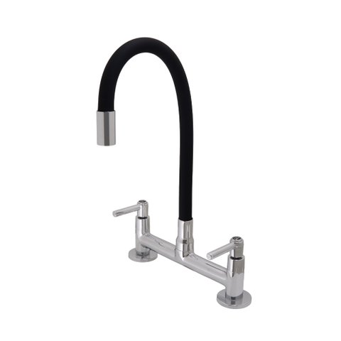 Torneira Para Cozinha Misturador De Mesa até 70º C  1/4 Volta Preto Fosco