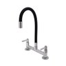 Torneira Para Cozinha Misturador De Mesa até 70º C  1/4 Volta Preto Fosco - 1