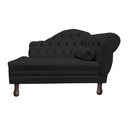 Ver imagem 1 de Recamier Sofá Esquerdo Larissa 120cm Sala Suede Preto - Incasa Decor