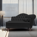 Ver imagem 2 de Recamier Sofá Esquerdo Larissa 120cm Sala Suede Preto - Incasa Decor
