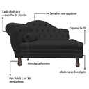 Ver imagem 5 de Recamier Sofá Esquerdo Larissa 120cm Sala Suede Preto - Incasa Decor