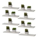 Ver imagem 1 de Kit 8 Prateleira Branca Mdf 40 X 15cm Suporte Invisível