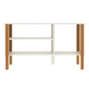 Ver imagem 2 de Rack Tv 43 Polegadas 90cm com 3 Prateleiras Asteca - Off White e Cedro