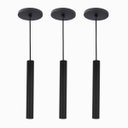 Ver imagem 1 de Kit 3 Pendente Tubo Palito Moderno 30cm - Preto