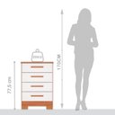 Ver imagem 5 de Cômoda para Quarto 4 Gavetas em MDP Carol Marrom/Freijó/Off White