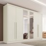 Guarda-roupa Casal Valencia 6 Portas 6 Gavetas 100% Mdf com Espelho Off White - Mademarques - 1
