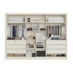 Guarda-roupa Casal Valencia 6 Portas 6 Gavetas 100% Mdf com Espelho Off White - Mademarques - 6