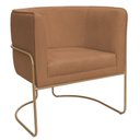 Ver imagem 1 de Poltrona Decorativa Betina Base Aço Ouro Fosco Bouclé Terracota - Nexta Casa