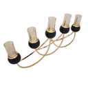 Ver imagem 2 de Candelabro Metal Dourado com Preto para 5 Velas
