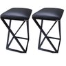Kit de 2 Banquetas Z Metalon Banco:preto - 2