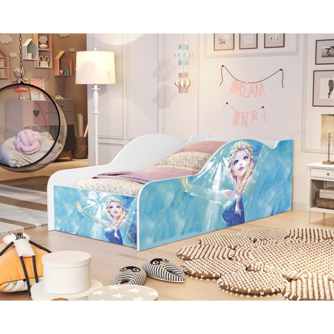 Cama Infantil Juvenil Adesivada Varios Temas com Proteção Lateral:frozen