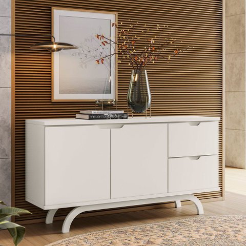 Aparador Buffet para Sala de Jantar 2 Portas 2 Gavetas Vicky N01 Off White - Lyam Decor