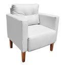 Ver imagem 4 de Kit 1 Sofá Namoradeira e 2 Poltronas Livia Corino Branco Pés Chanfrado Castanho D’Rossi