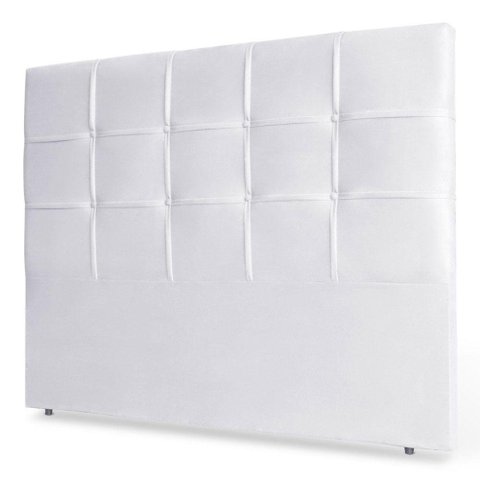 Cabeceira Estofada Box Casal Queen Size 160cm Corino Branco