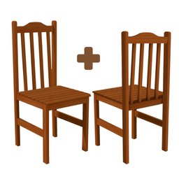 Cadeiras De Jantar 2 Unidades Madeira Maciça Nogueira Clover Shop JM - 2