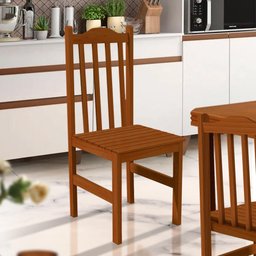 Cadeiras De Jantar 2 Unidades Madeira Maciça Nogueira Clover Shop JM - 1