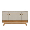 Ver imagem 2 de Buffet Aparador Aleppo 4  Portas Pés de Madeira Babus - Nature / Off White