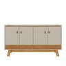 Buffet Aparador Aleppo 4  Portas Pés de Madeira Babus - Nature / Off White - 2
