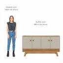 Ver mais imagens de Buffet Aparador Aleppo 4  Portas Pés de Madeira Babus - Nature / Off White