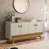 Buffet Aparador Aleppo 4  Portas Pés de Madeira Babus - Nature / Off White - 1