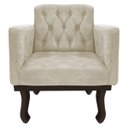 Ver imagem 5 de Poltrona Decorativa Classic Pés Luiz Xv Linho - Doce Sonho Móveis Bege